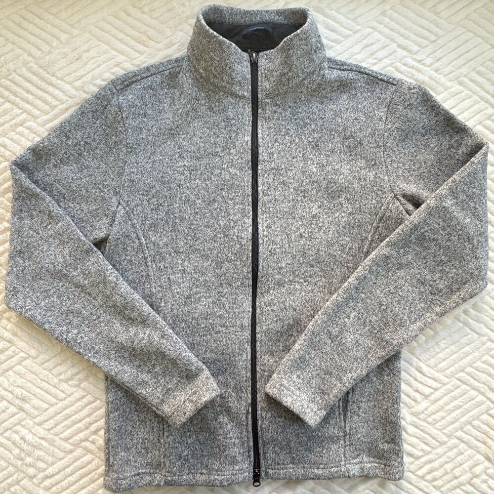 Turtleson Mens Small Gray Heathered Full Zip Sweater Jacket Golf Fleece